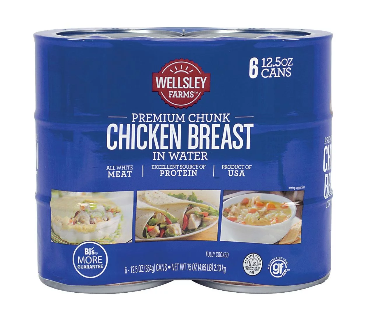 Wellsley Farms Chunk Chicken Breast in Water 6 Ct. 12.5 oz.-Canned & Jarred Meats