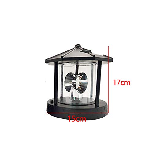 Solar Lighthouse, LED Solar Powered Lighthouse with Rotating Beacon Lamp, Outdoor Solar Hanging Lamp Lawn Ornament for Courtyard Patio Fence Garden Decor