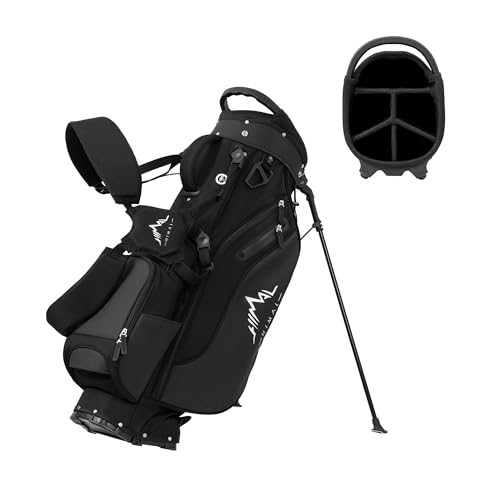 Lightweight Golf Stand Bag with 5 Way Full-Length Dividers, Semi-Concealed Stand, Folding Base, Adjustable Dual Straps and 8 Pockets