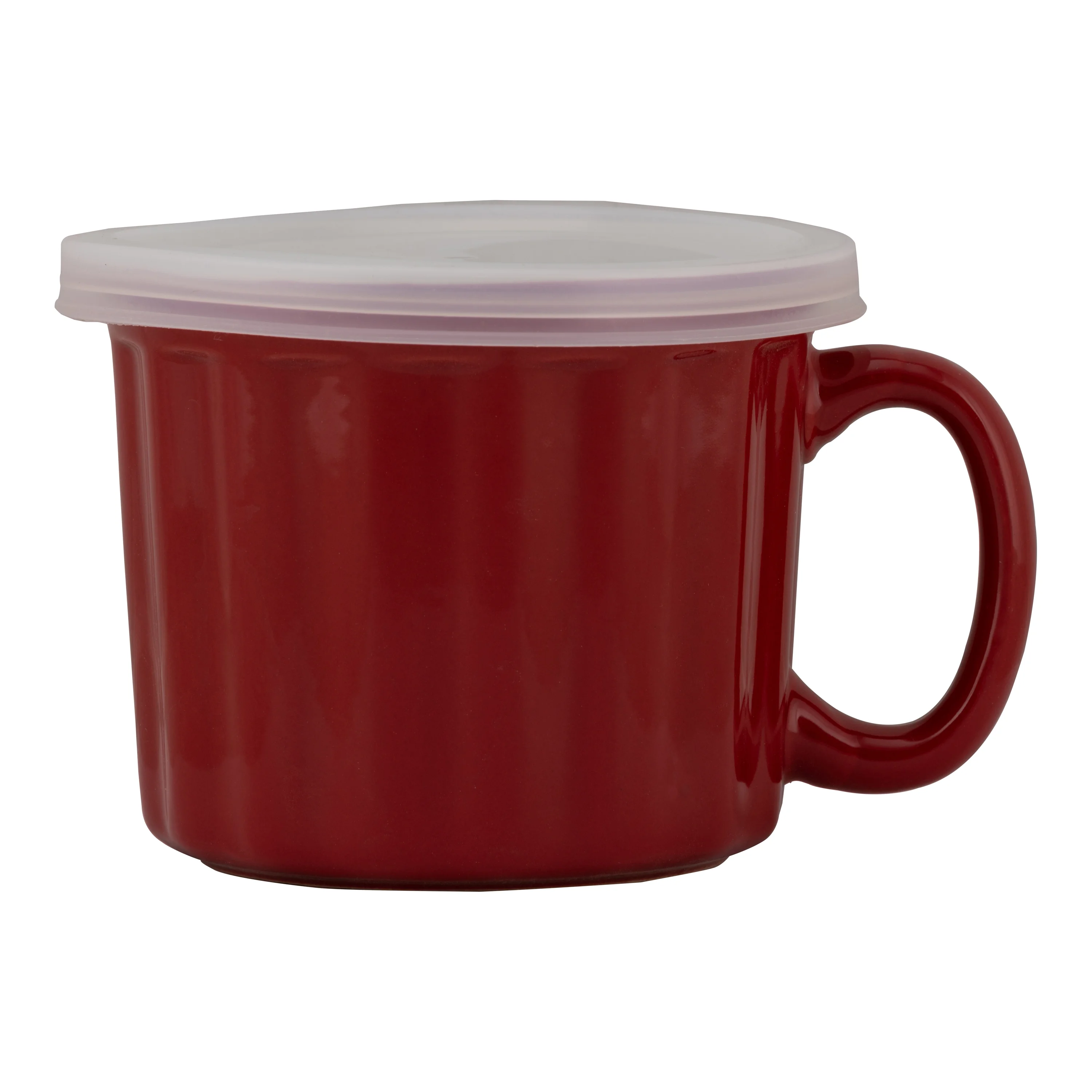 10 Strawberry Street 16 fl oz Set of 4 Soup Mug with Lid, Red