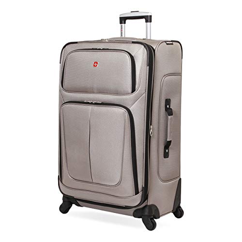 SwissGear Sion Softside Expandable Luggage, Black, Checked-Large 29-Inch