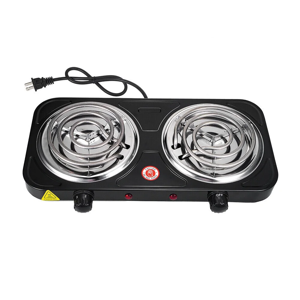 G · PEH Hot Plate Kitchen Double-burner Electric Stove Multi-turn Heating Tubes Double Multifunction Temperature Control 220v2000W