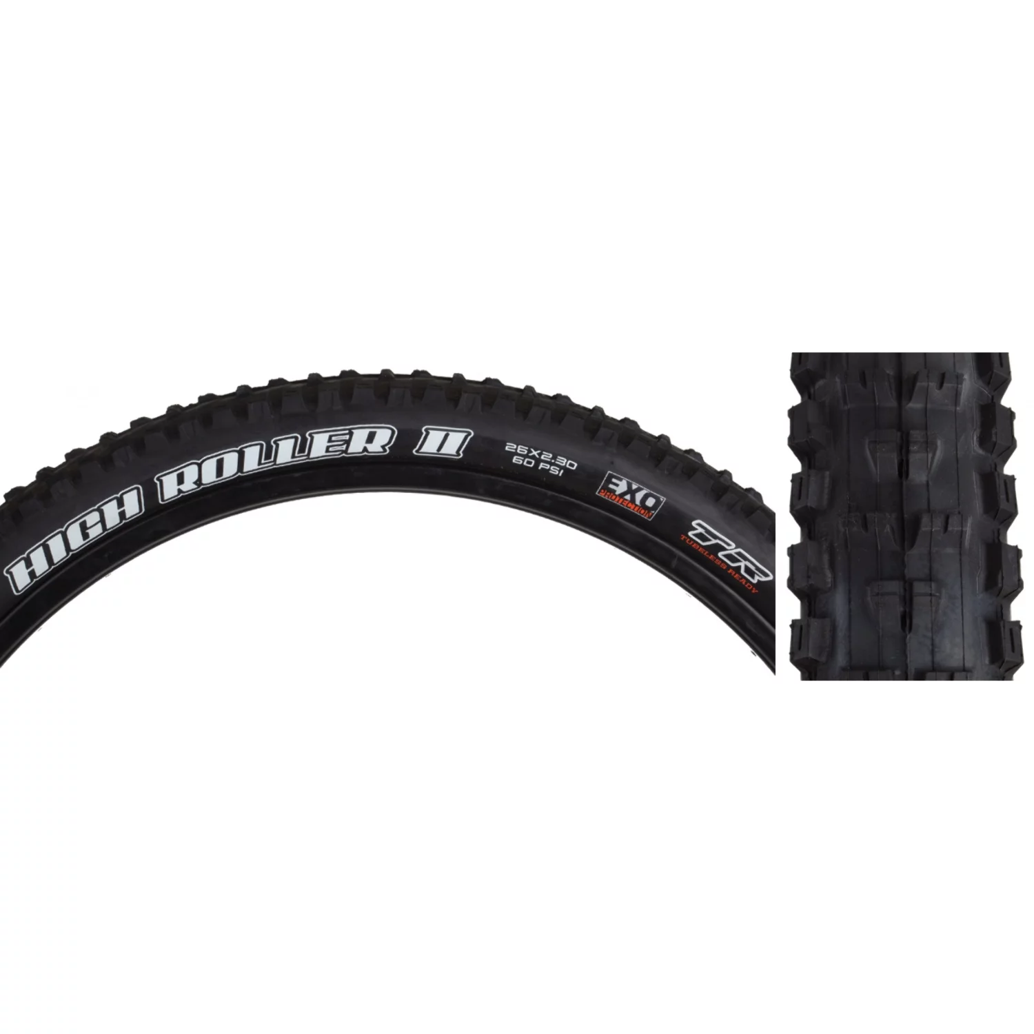 Maxxis High Roller II Tire - 26 x 2.3, Tubeless, Folding, Black, Dual, EXO