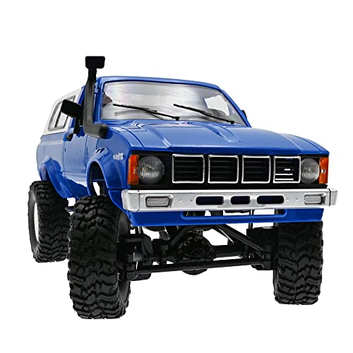 The perseids RC Rock Crawler WPL C24 RTR 1/16 Pickup Trucks Blue with LED Lights 2.4Ghz 4x4 Off-Road RC Semi Trucks All Terrain Car, RC Crawler Remote Control Truck for Adults