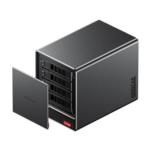 WTR PRO AMD R7 5825U 4-Bays Desktop NAS,32GB DDR4 RAM, 1TB PCIE3.0 M.2 NVME SSD with 2 x 2.5GbE i226-V Chip,2 * M.2 NVMe ，Slots Network Attached Storage Up to 96TB（HDD Slots*4; NVME Slots*2）