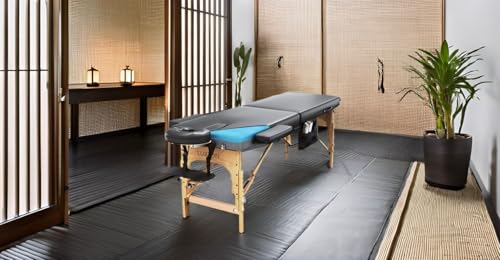 Luxton Home Memory Foam Massage Table Premium Portable Foldable Massage Bed Height Adjustable 72 Inches Long 27 Inches Wide Home Salon Spa Bed Tattoo Table with Accessories & Carrying Case Easy Set Up