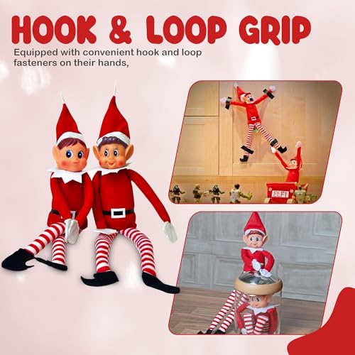 Quebec Naughty Elf Set - Boy & Girl Christmas Elf Figures, Santa's Little Helper Inspired, Soft Body, Vinyl Faces, 12 Inch, Couple