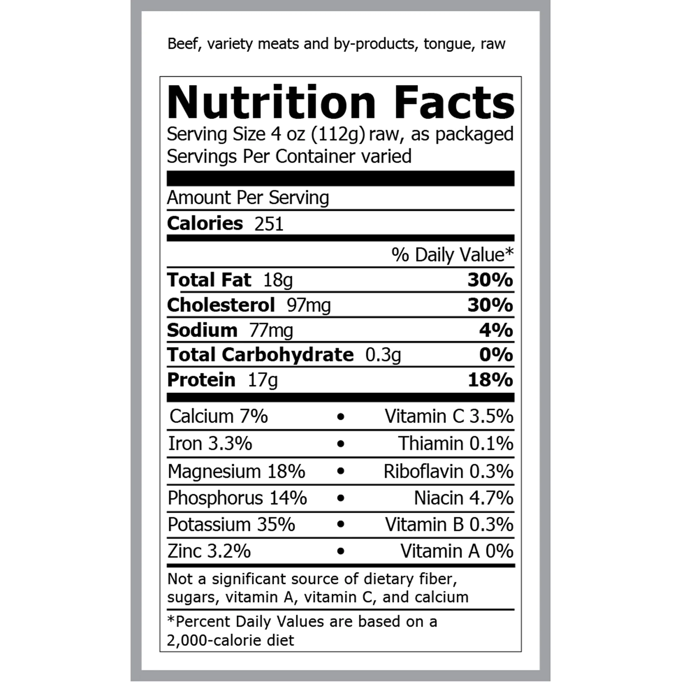 Swift®, Fresh Beef, Tongue (Lengua De Res), 3.22-4.22 lbs