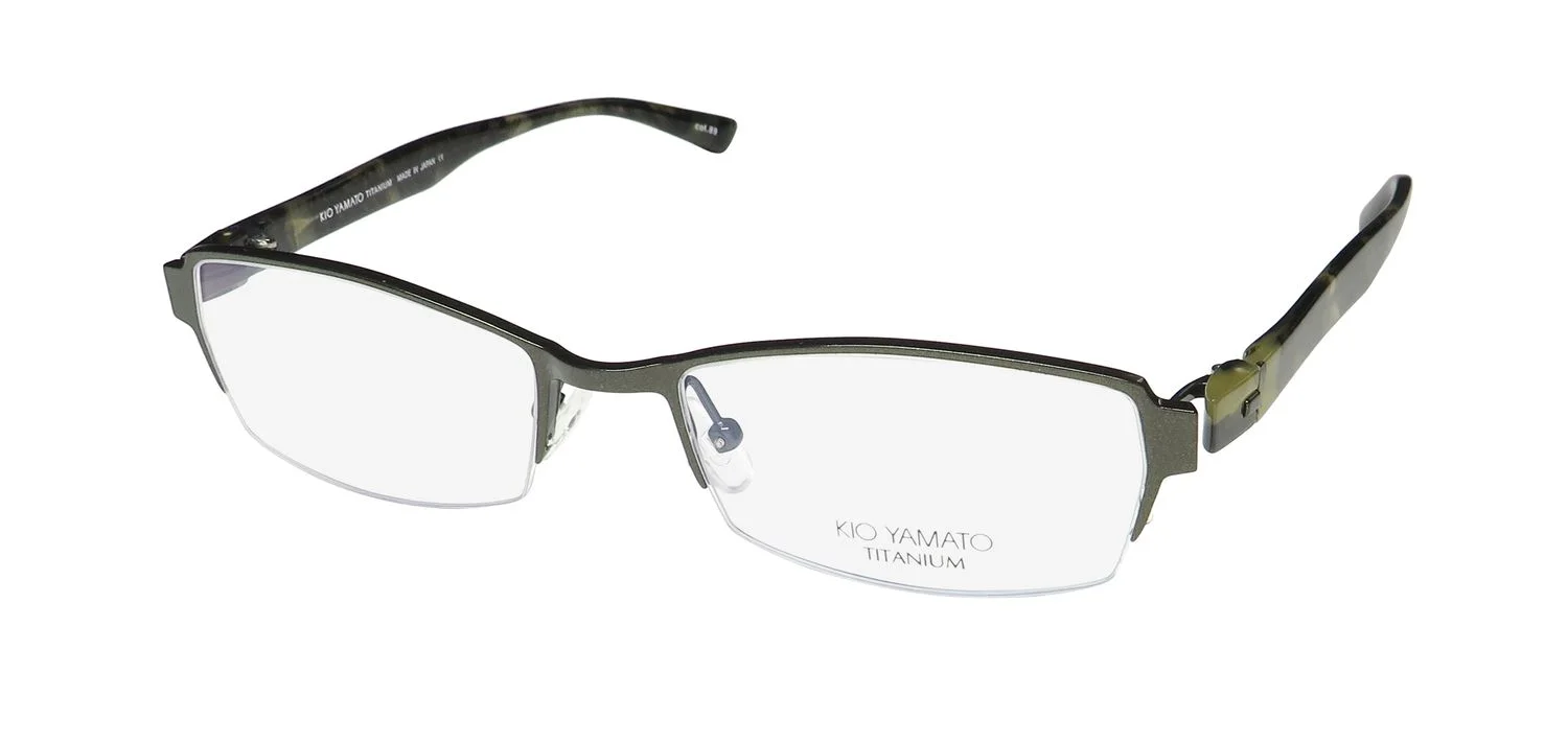 KIO YAMATO KT-348 TITANIUM HALF-RIMLESS GENIUNE JAPANESE EYEGLASS FRAME/GLASSES