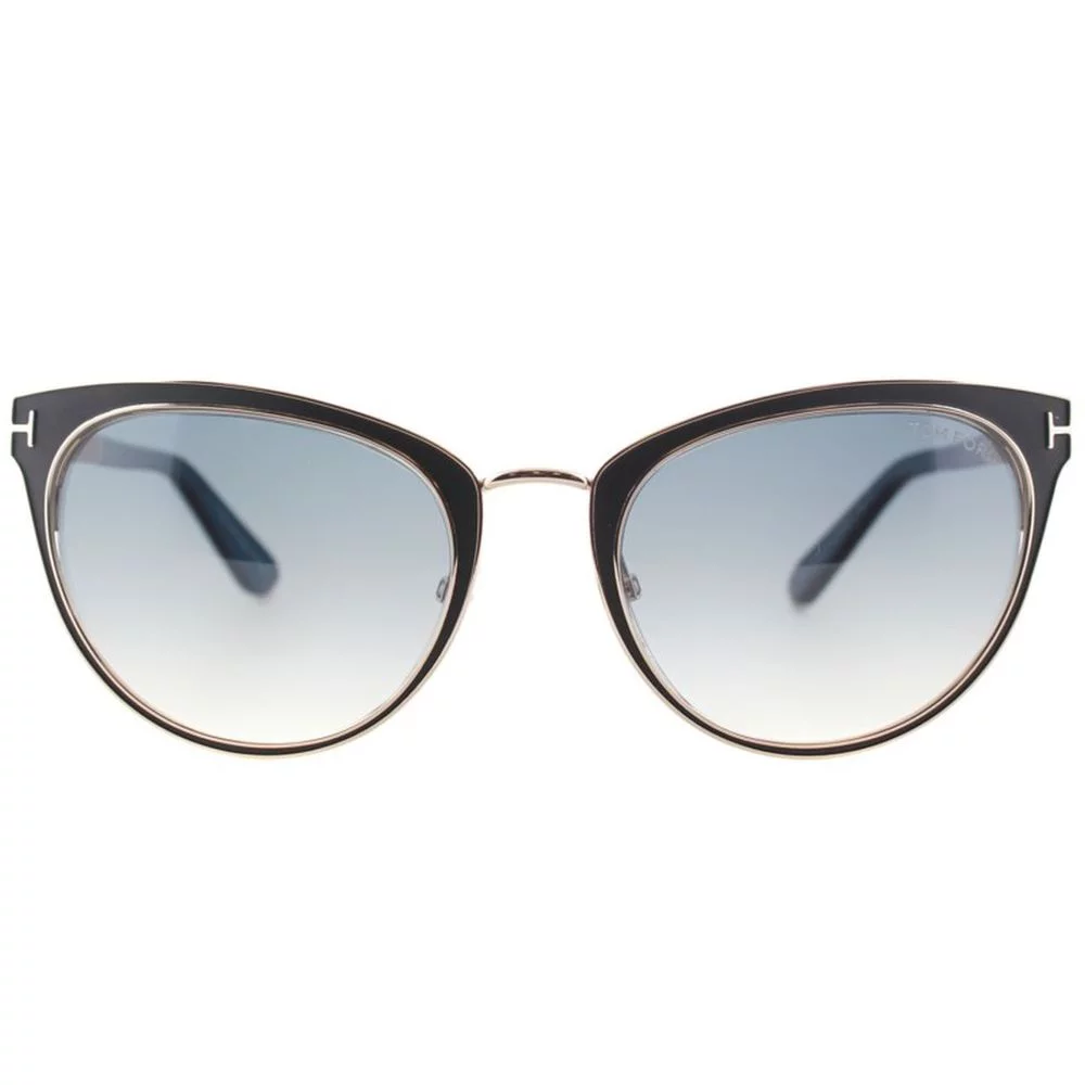 Tom Ford TF 373 NINA 01B Matte Black/Purple/Gold Cat Eye Womens Sunglasses