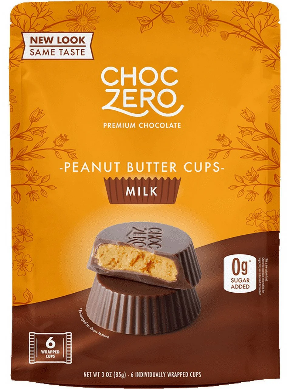 ChocZero, Milk Chocolate Peanut Butter Cups, 3 oz Pack of 4