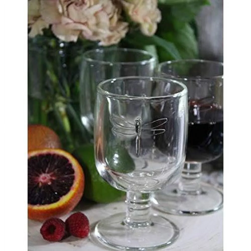 Set Of 6, 10-Ounce Dragonfly Water Glasses
