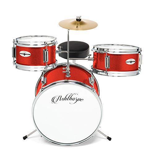 Ashthorpe 3-Piece Complete Kids Drum Set - Beginner Kit with 14