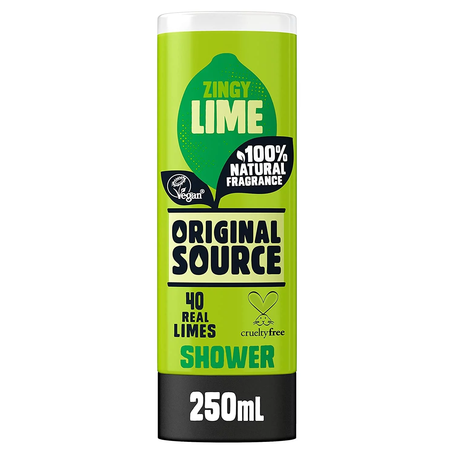 Original Source Lime Shower Gel with 100% Natural Fragrance, Vegan Shower Gel, Paraben Free Body Shower Wash, Multipack of 6 x 250 ml
