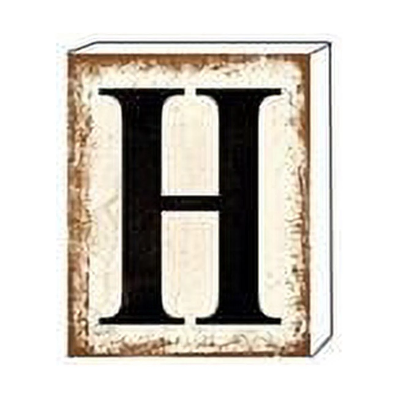 Mr. MJs Trading  H Letter Block, White - Small