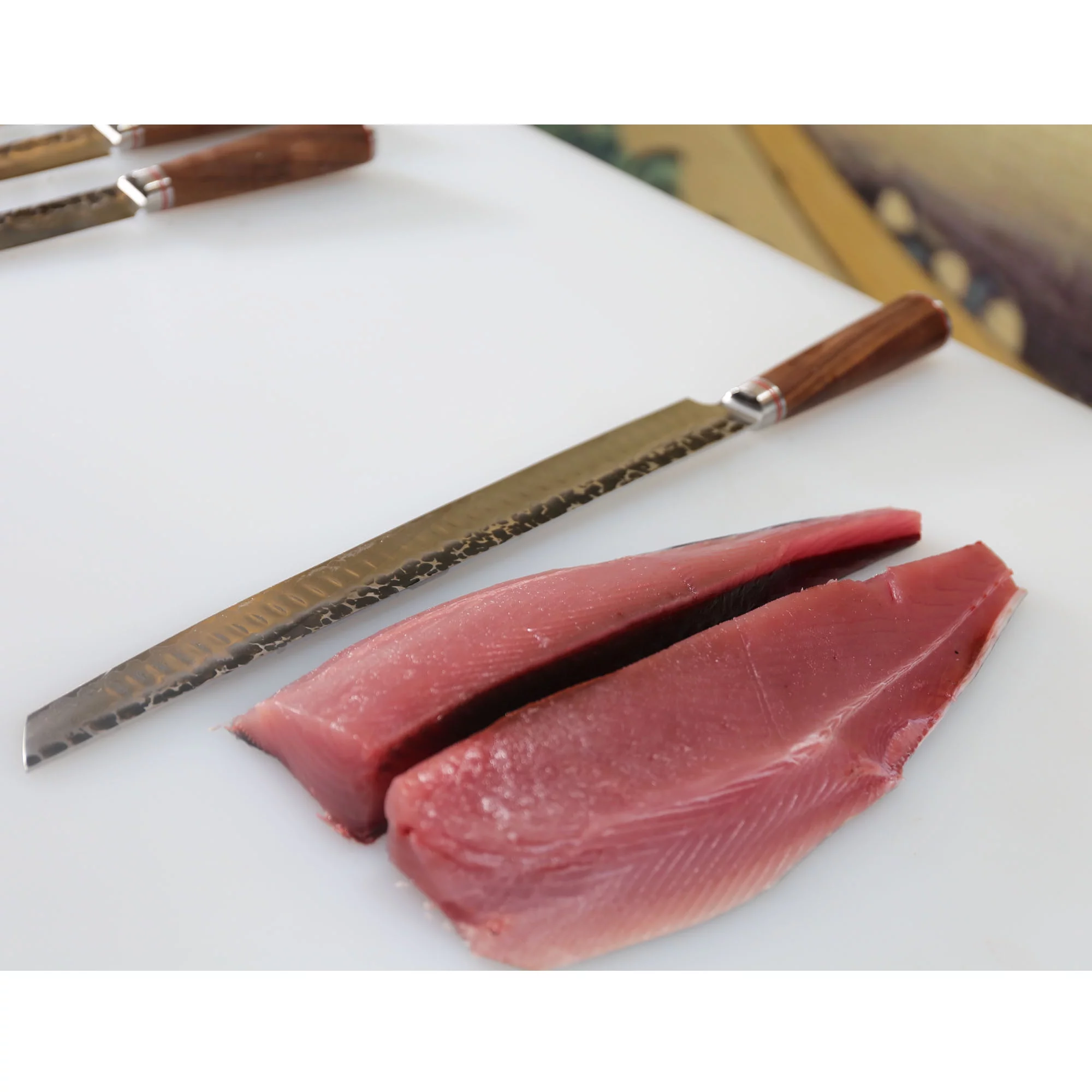 YOUSUNLONG Sakimaru Knife 17 inch - Fillet Knives Damascus Steel Walnut Handle with Leather Sheath