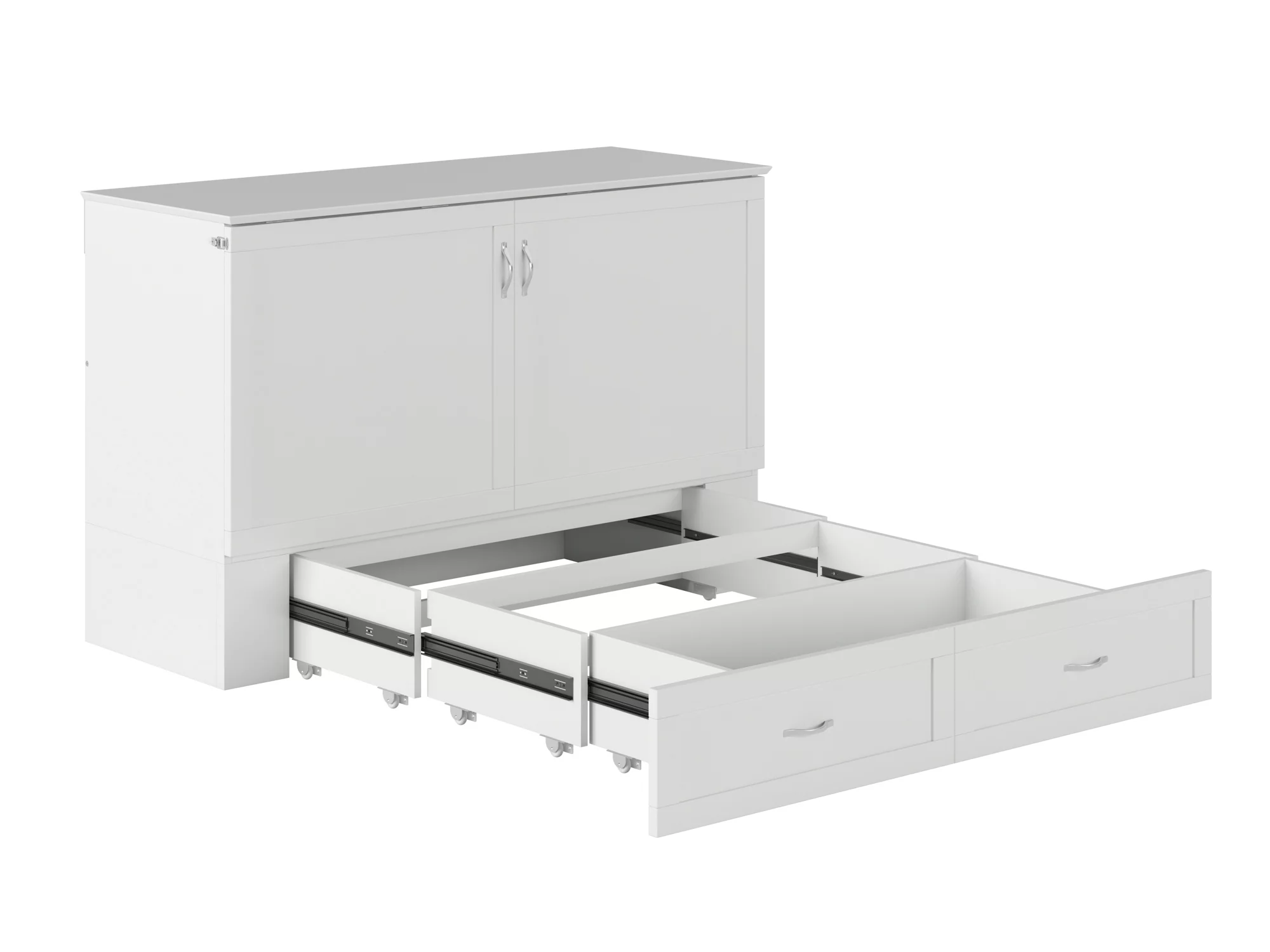 Hamilton Murphy Bed Chest Queen White with Charging Station