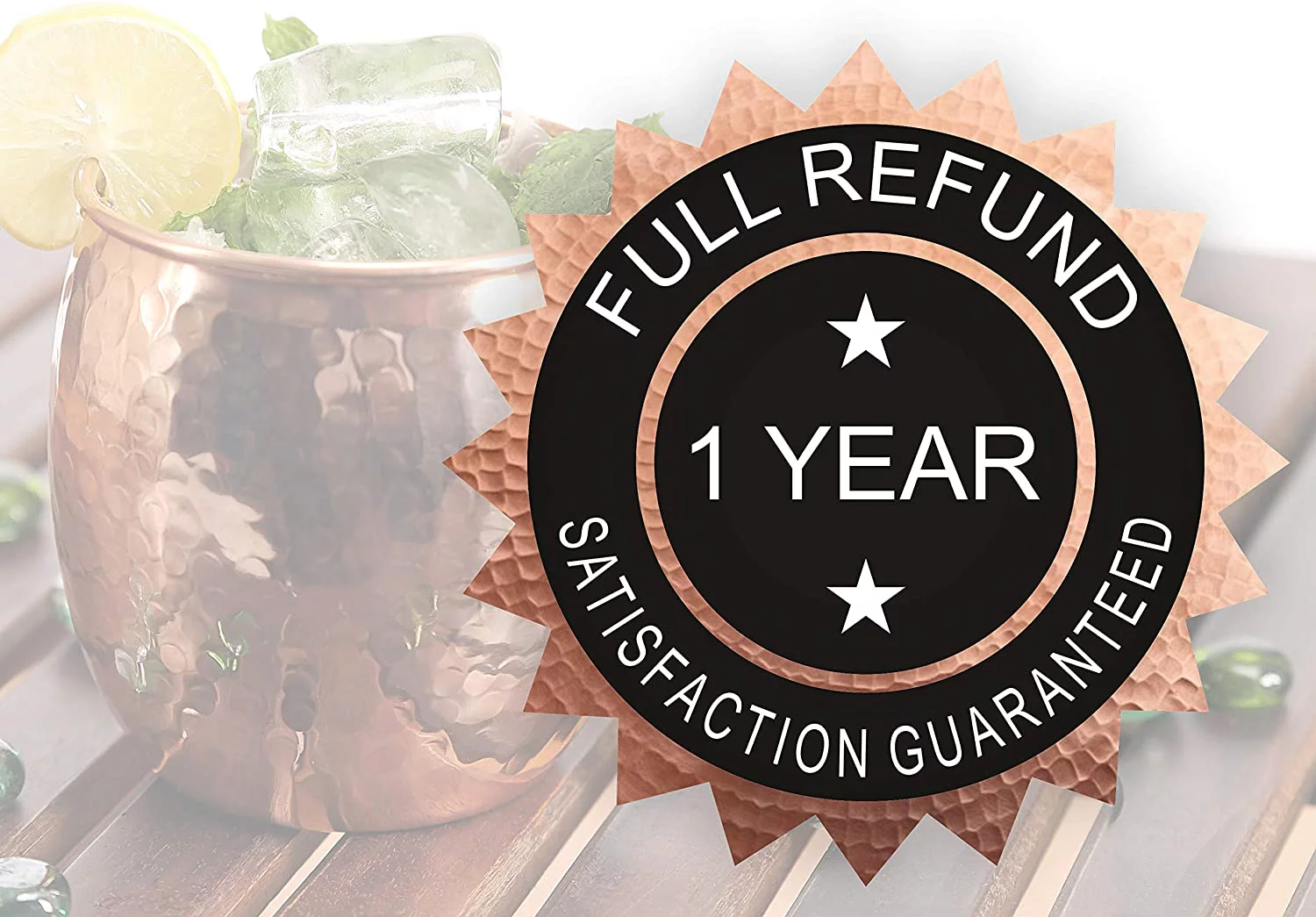 A29 Moscow Mule 4 Handcrafted Copper Mugs & 4 Copper Straws & Shot Glass