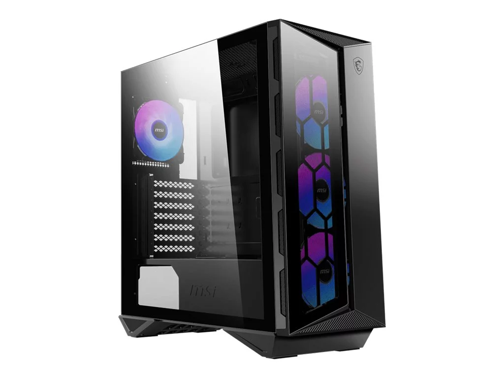 MSI MPG GUNGNIR 110R Gaming Computer Case - Micro Tower - Glass, Tempered Glass - 6 x Fan(s) Supported