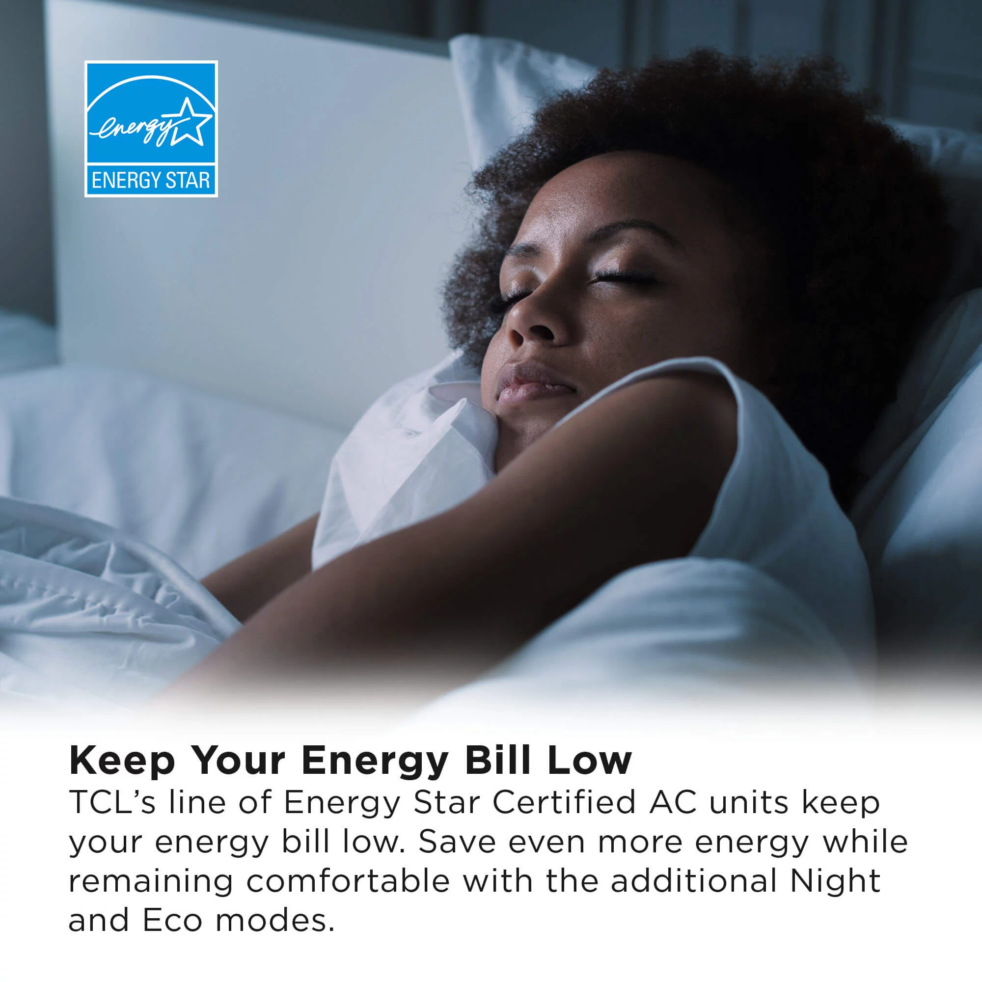 TCL Smart 12,000 BTU Through-the-Wall Air Conditioner, 115V, E-Star, Remote Included, White, W12T9E1-A