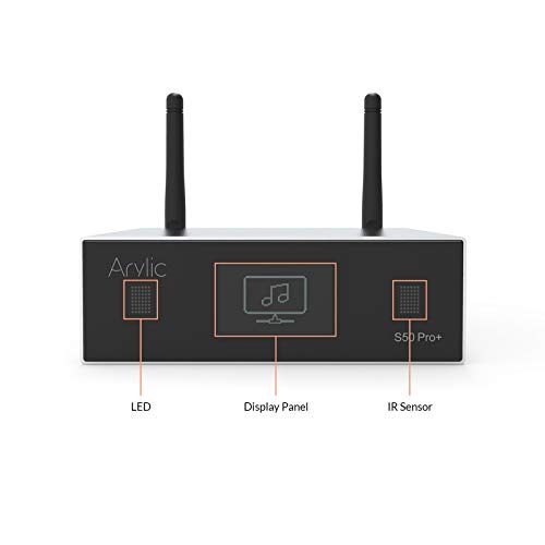 Arylic Up2stream S50 Pro+, Receiver Audio WiFi e Bluetooth,Preamplifier aptX HD con ESS Sabre Dac AKM ADC Multiroom/multizone, Ricevitore Stereo Wireless con AirPlay, Spotify, Internet Radio