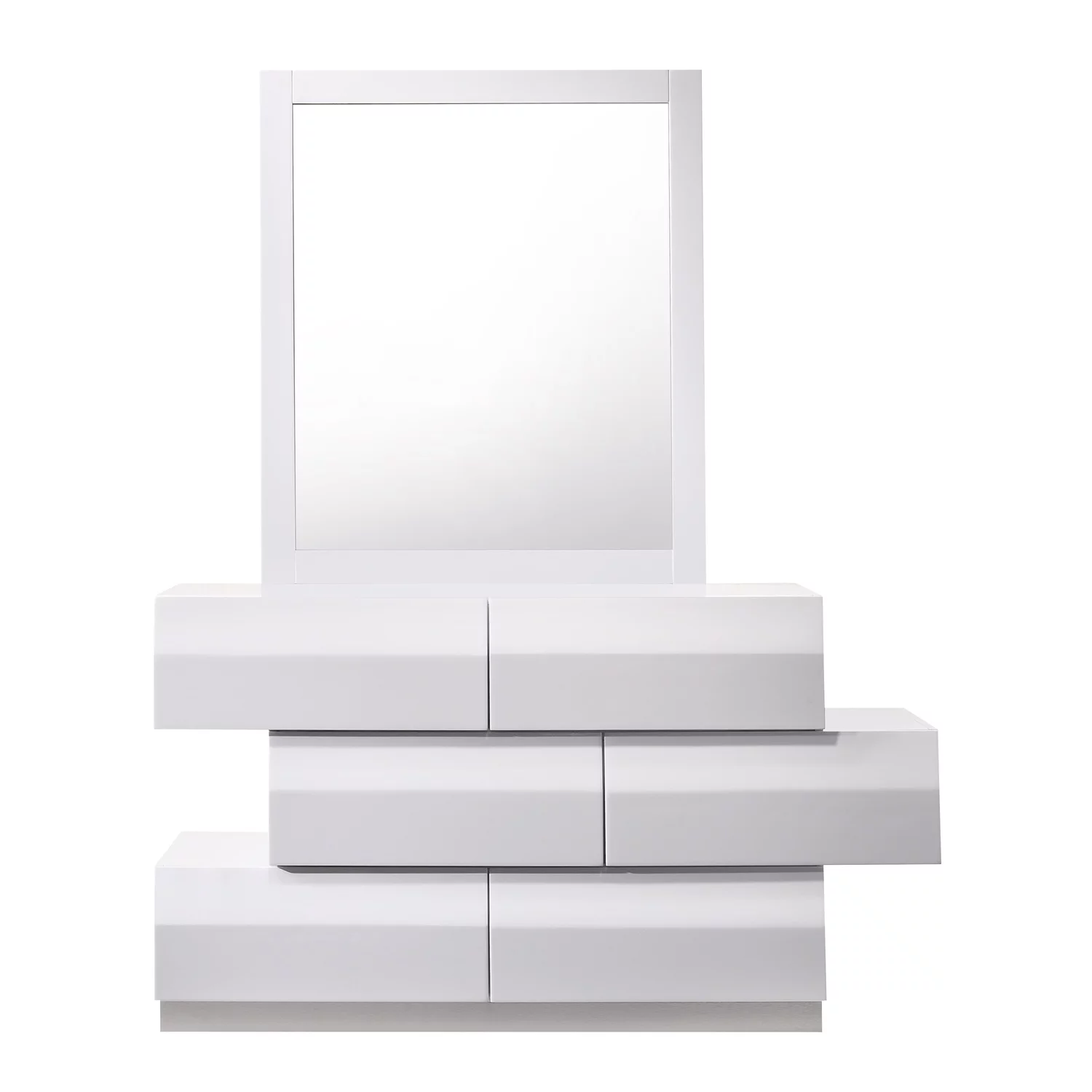 J&M Furniture Milan Dresser & Mirror in White