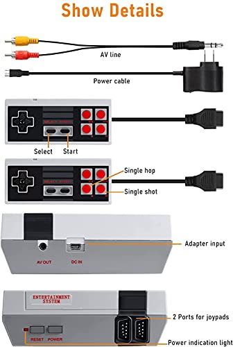 Retro Game Console,Classic Mini Handheld Video Game Console Built-in 620 Classic Edition Games, AV Output and Dual Game Controllers