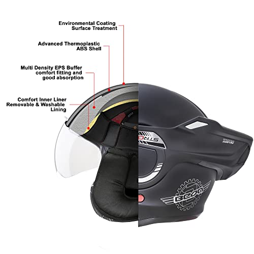 BEON Full Face Motorcycle Helmet DOT Approved, 180° Reversible Chin Guard Modular Pilot Helmet with Anti-Fog Dual Visors for Adult Men Women (S-XXL)