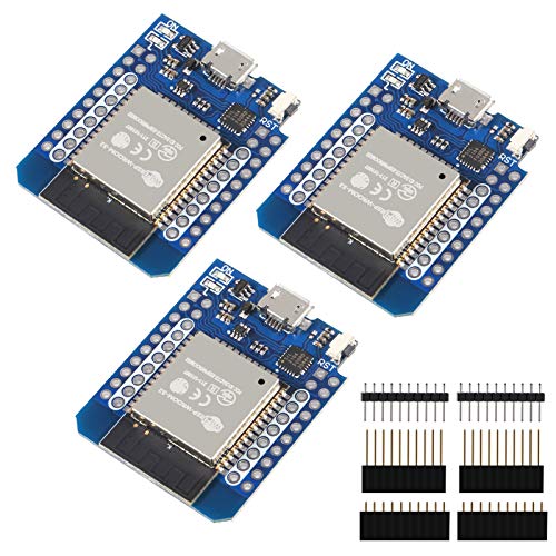 ESP32 D1 Mini NodeMCU ESP-WROOM-32 WLAN WiFi Bluetooth IoT Development Board 5V Compatible with Arduino (3pcs)