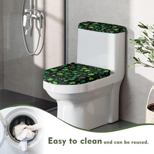 Christmas Bow Bell Toilet Tank Lid Cover and Toilet Seat Lid Cover 2 Pcs Set Toilets Covers with Elastic Cloth Fits Most Toilets Tanks & Lids