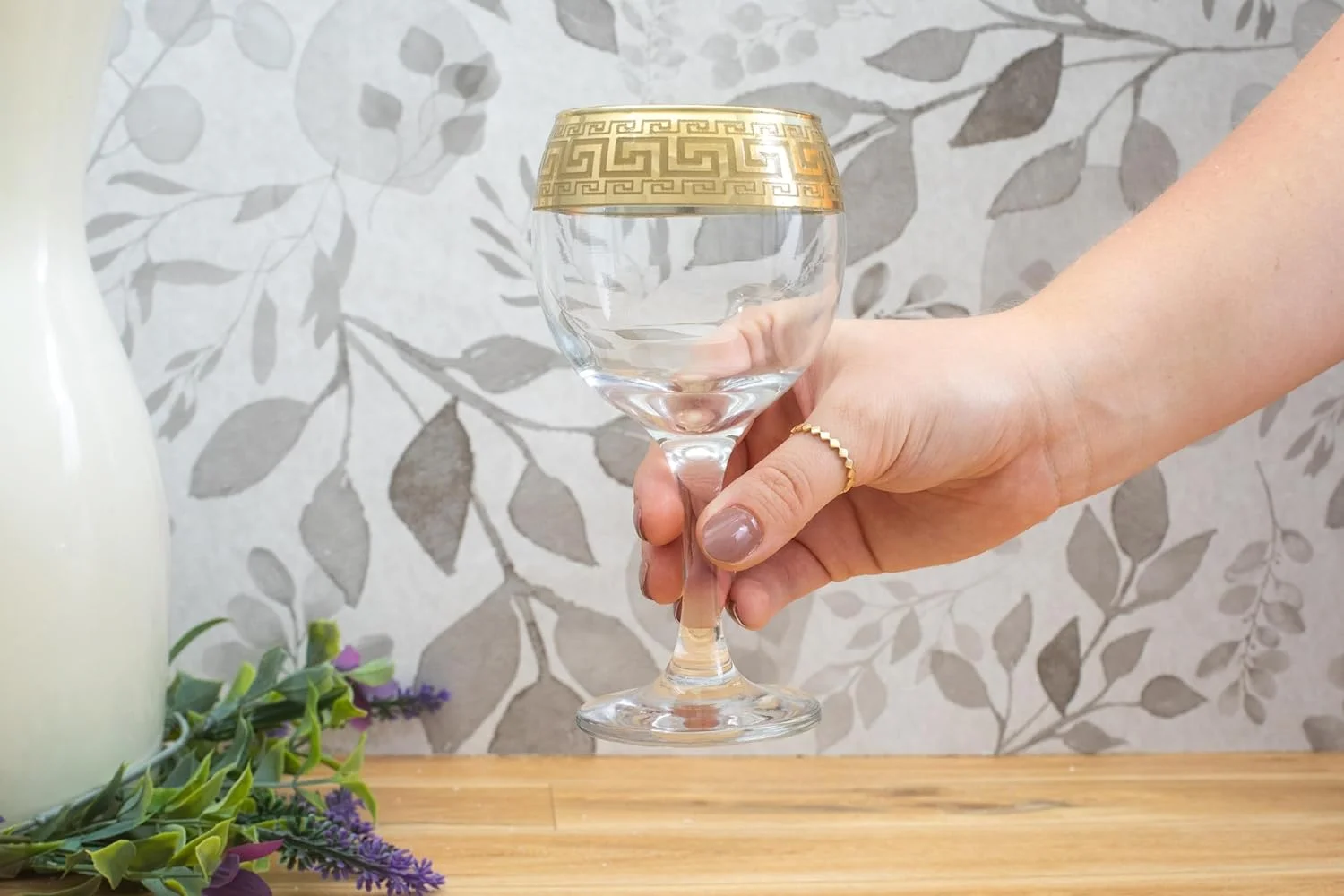 Rimmed Glasses (Wine Goblet Steam Glasses 6 Pieces)