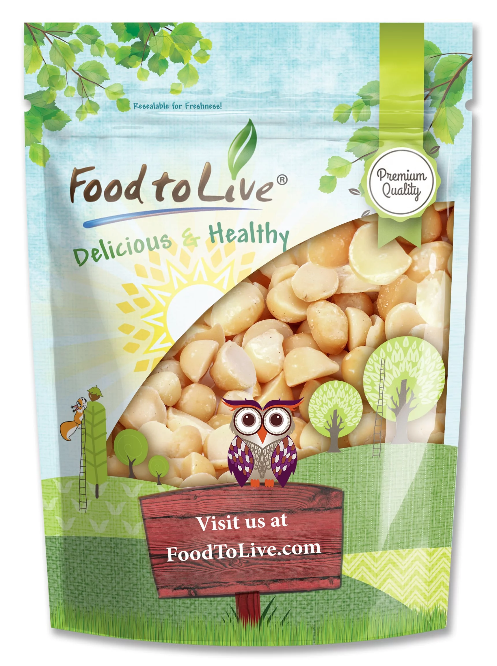 Macadamia Nut Pieces, 2 Pounds — Kosher, Raw, Vegan — by Food to Live