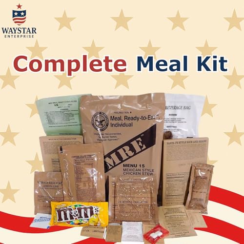 Military MRE Meals Ready to Eat (4 Pack) – Emergency Food Rations with Heaters, Long Shelf Life for Survival, Camping, Hiking, Disaster Prep – 2025 Date or Newer