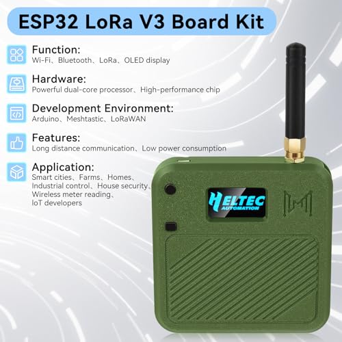 2 Pack ESP32 LoRa V3 Development Board with 915MHz Antennas + 3000mAh Battery + Meshtastic Case, ESP32-S3 SX1262 Integrated WiFi Bluetooth OLED Display for Arduino LoRaWAN IOT (N32 Version, Blue)
