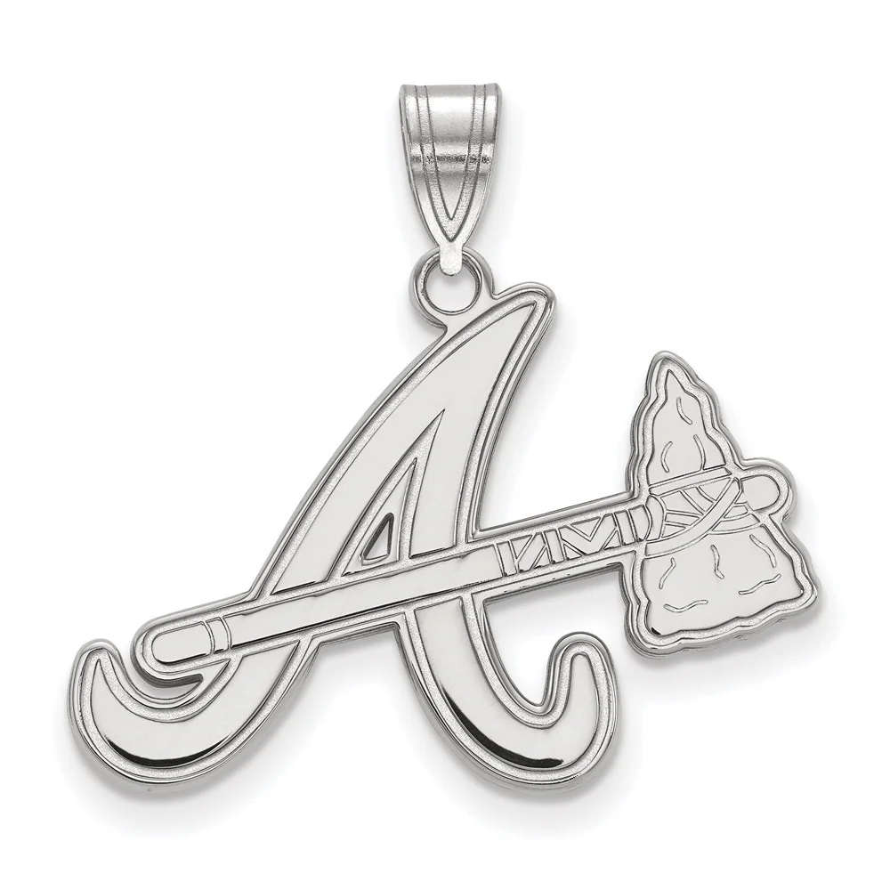 Auriga 925 Sterling Silver Rhodium-plated Letter A and Tomahawk Pendant for Women (L-24 mm, W-26 mm)