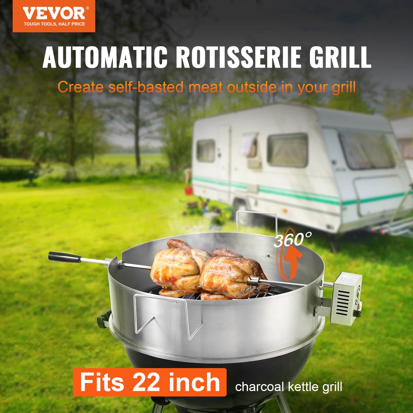 BENTISM BBQ Rotisserie Ring Kit for 22