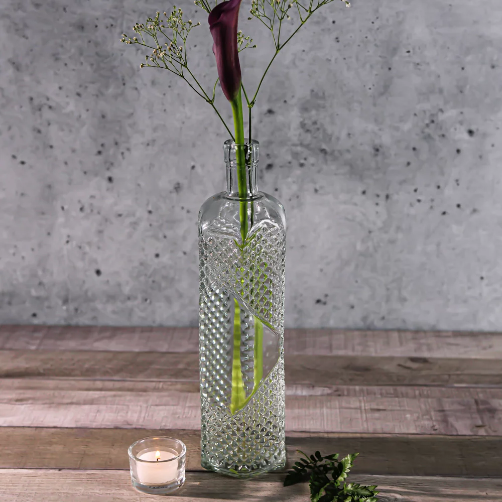 Richland Hexagonal Textured Glass Bottle 12