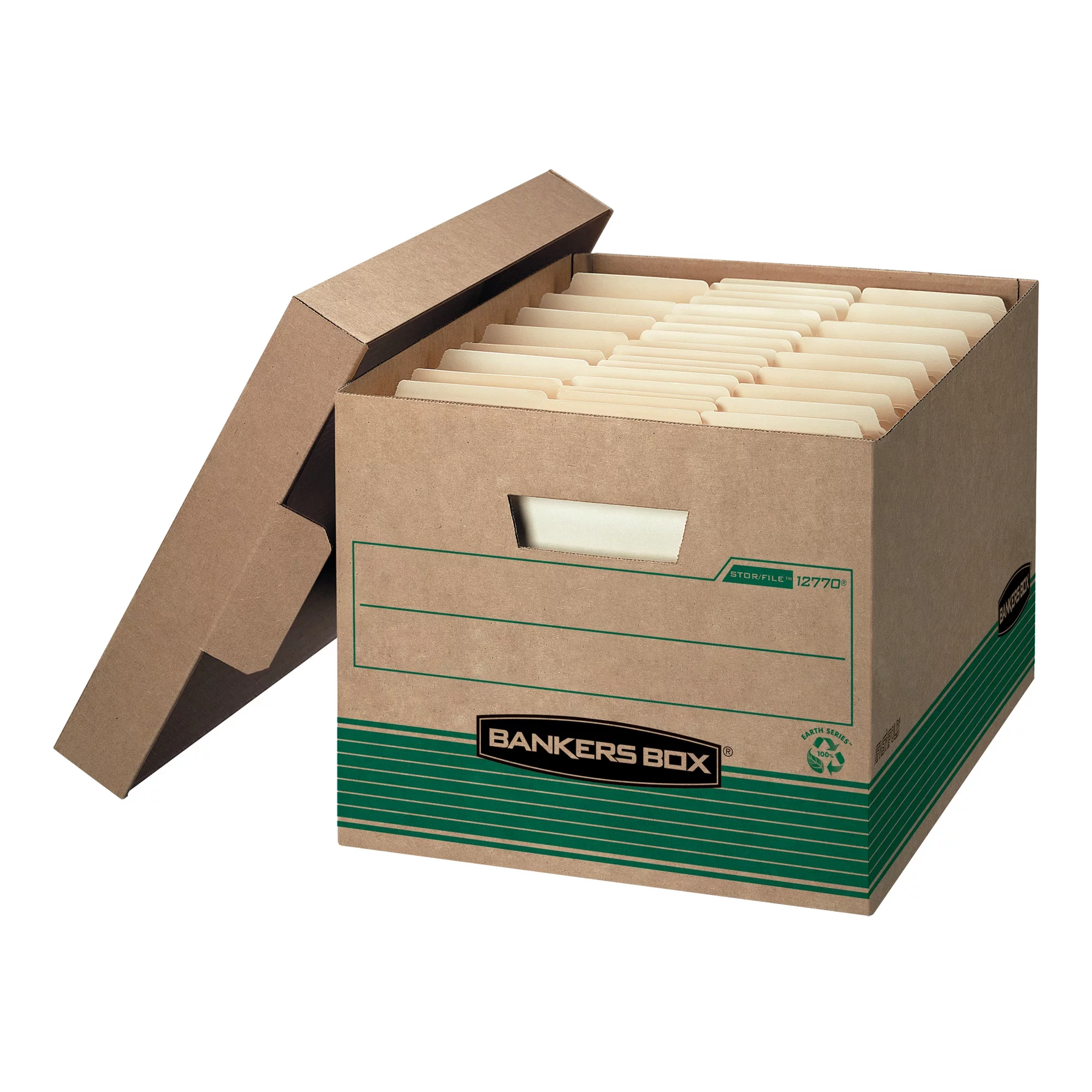 Bankers Box® Stor/File™ Medium-Duty Storage Boxes With Locking Lift-Off Lids And Built-In Handles, Letter/Legal Size, 15