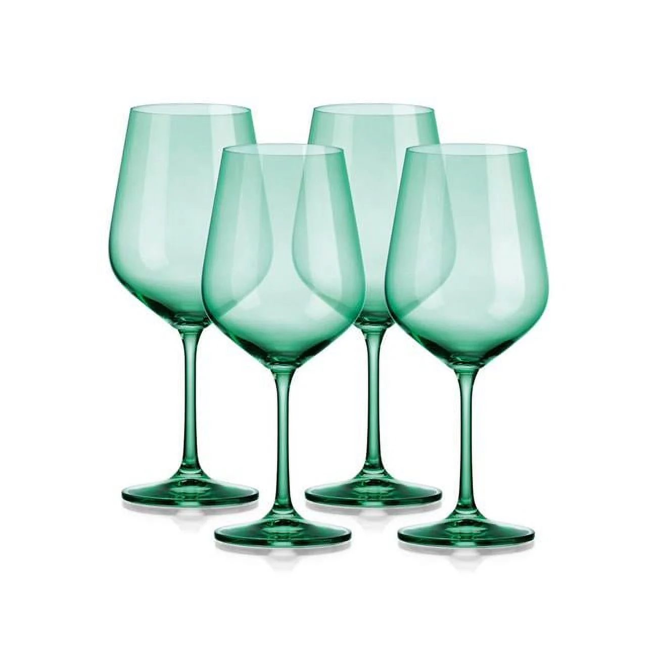 Godinger 28001 19.5 in. Sheer Red Wine Glass, Green - Set of 4