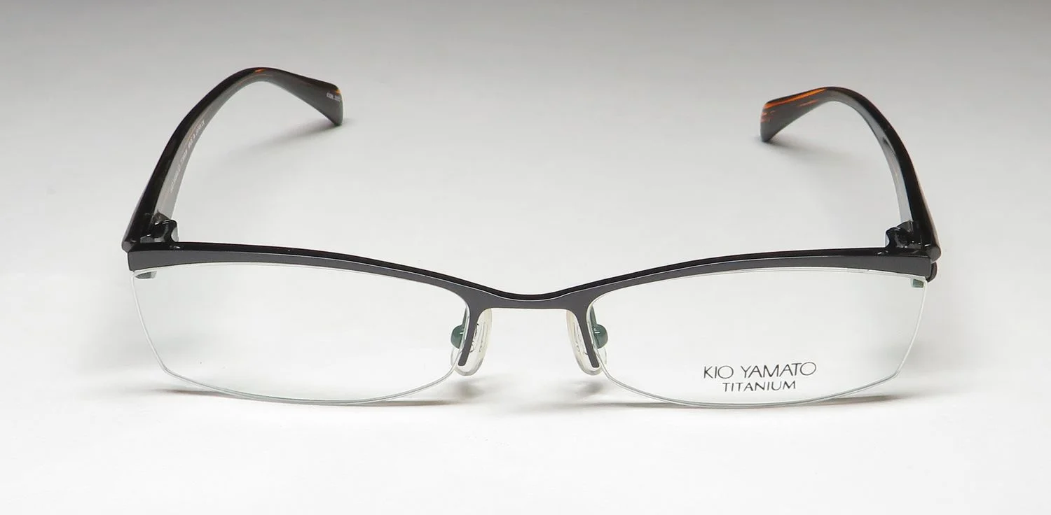 KIO YAMATO KT-271 TITANIUM HALF-RIMLESS ACETATE PLASTIC EYEGLASS FRAME/GLASSES