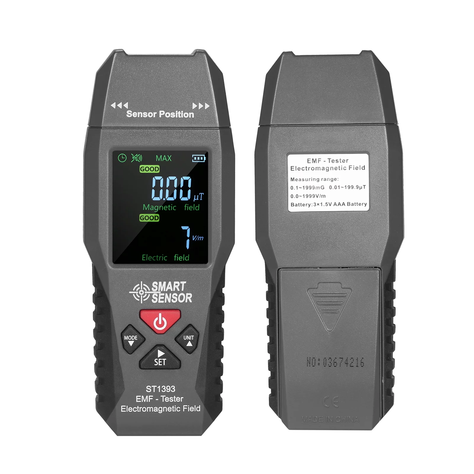SMART SENSOR ST1393 EMF Meter Electromagnetic Field EMF Detector  Handheld Mini Digital LCD Electromagnetic Field Radiation Tester