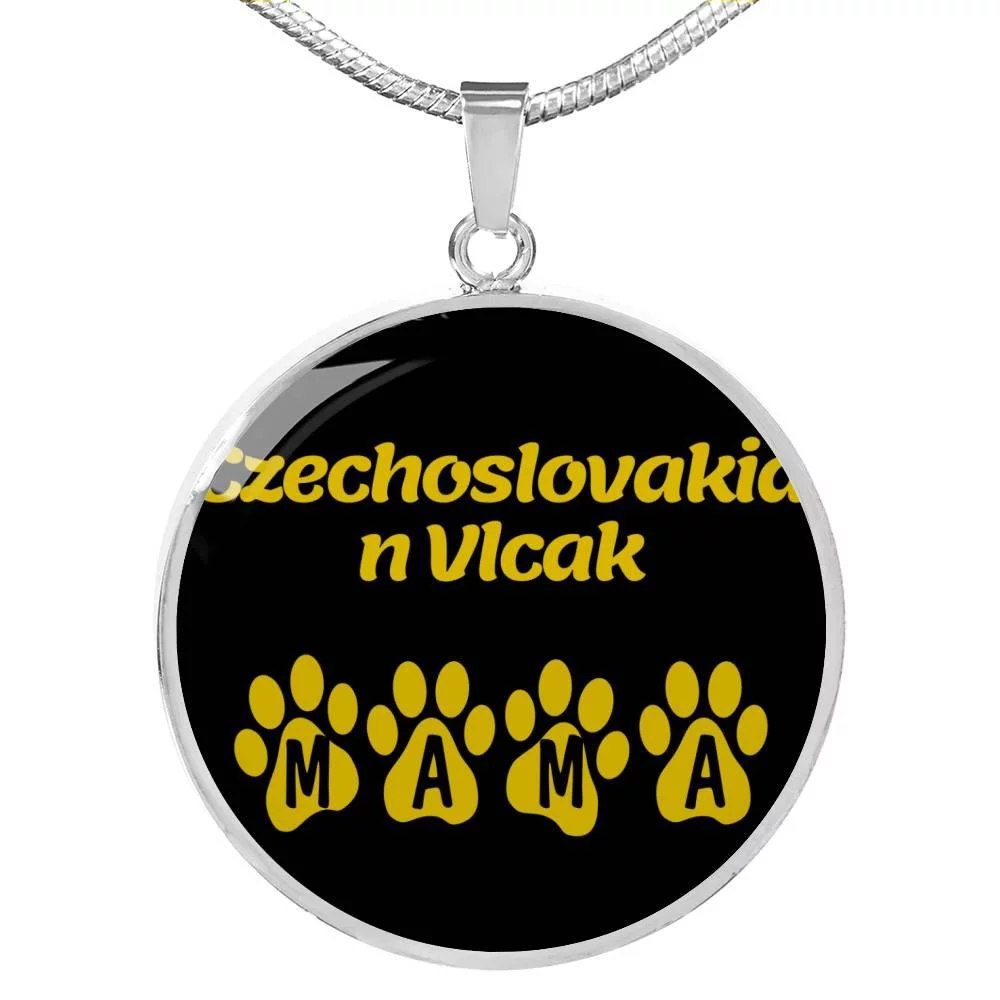 Czechoslovakian Vlcak Mama Circle Necklace Stainless Steel or 18k Gold 18-22