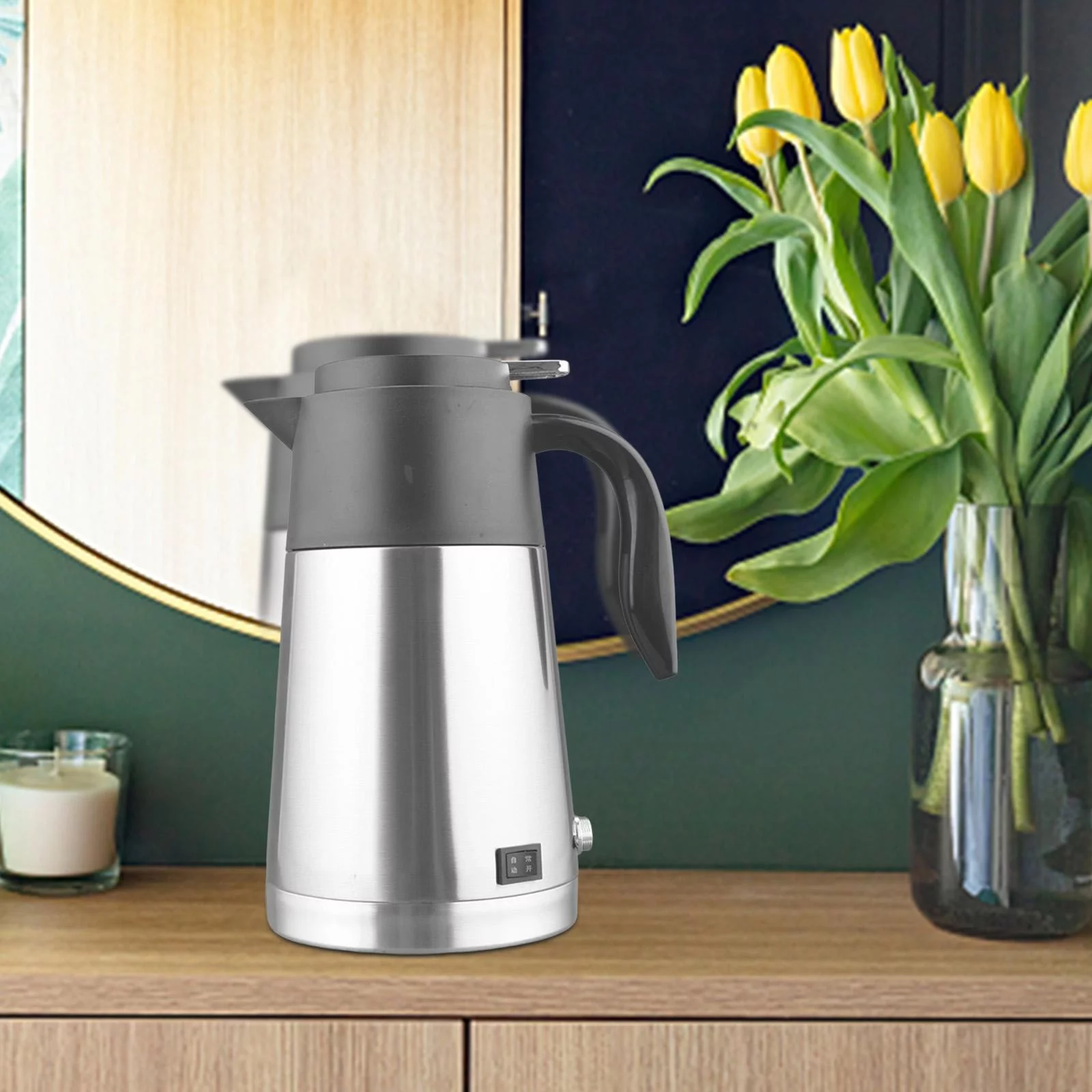 1300ml Large Capacity Electric Travel Kettle, Heated Water Tea Coffee Kettle Tea 24V