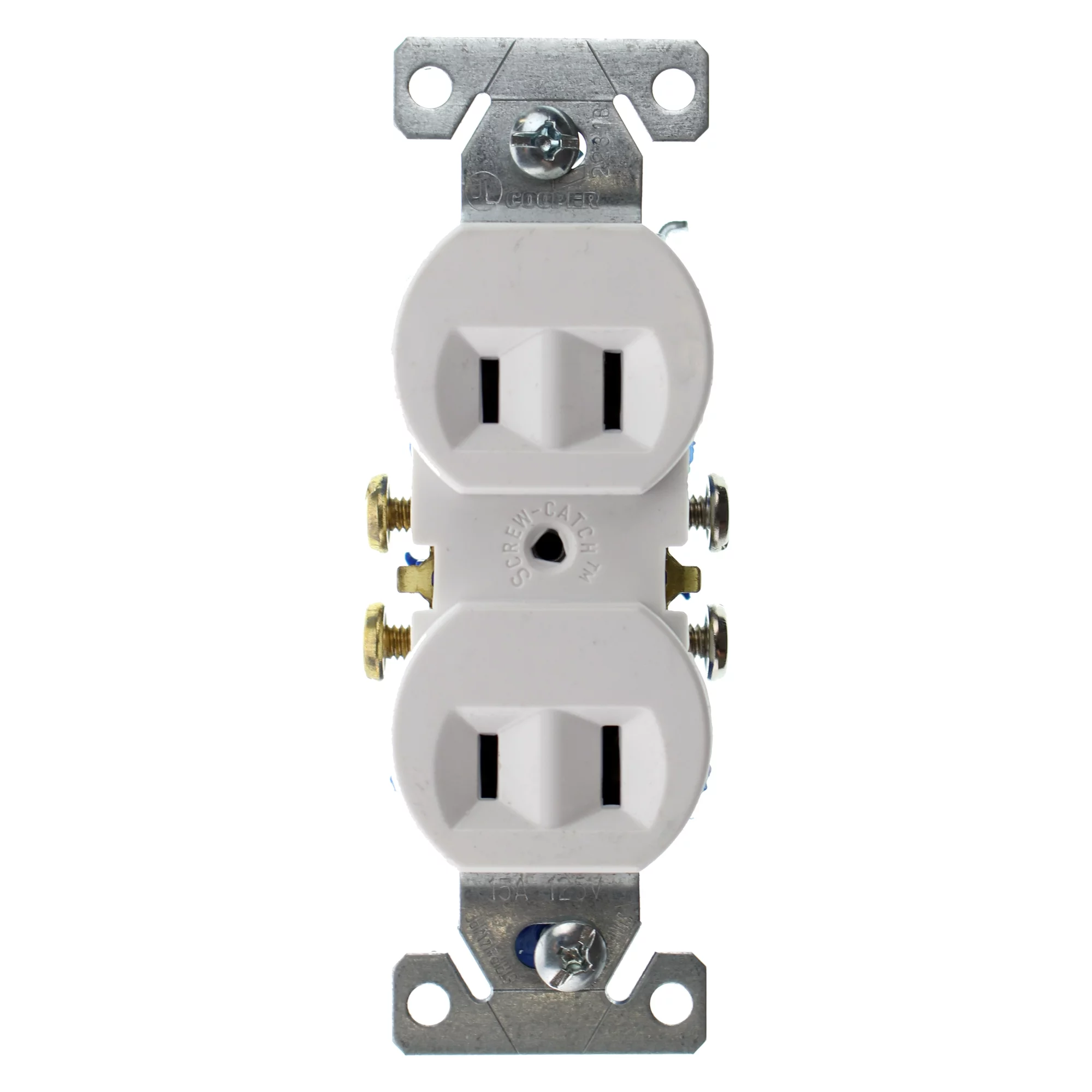 Hubbell RR15NGWZ Duplex Recetpacle Outlet, Non-Grounding, 2-Wire, 15-Amp, 120-Volt, White, (10-Pack)