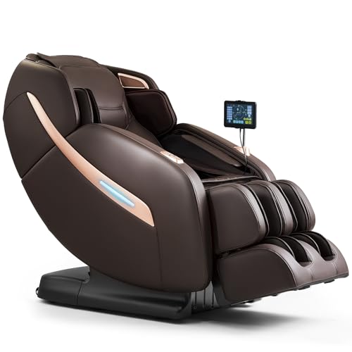 MYNTA Massage Chair Full Body, Zero Gravity SL Track Shiatsu Massage Recliner Chair with Heat, M1612 Expresso