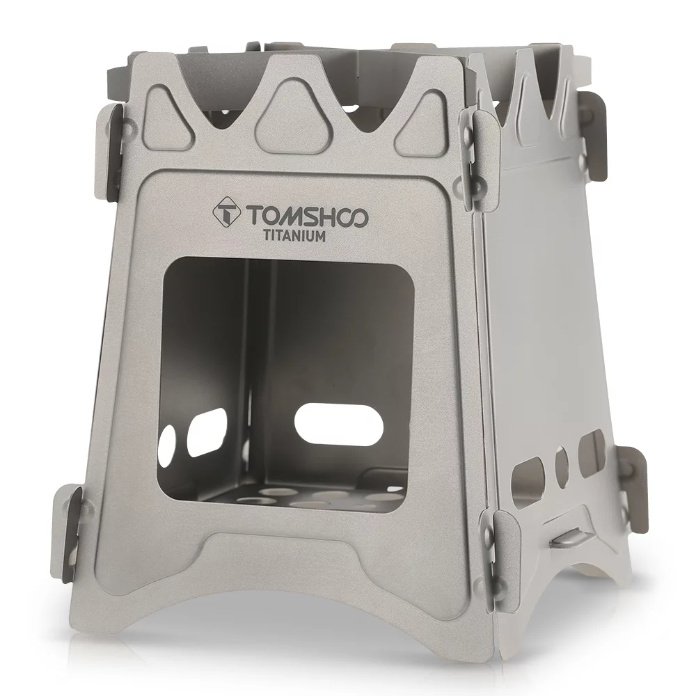 TOMSHOO Portable Titanium Wood Camping Stove  for Outdoor Survival Cooking Picnic