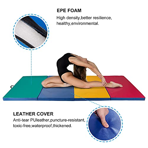 Polar Aurora 4'x10'x2 Thick Folding Gymnastics Exercise Mat Aerobics Stretching Yoga Mats
