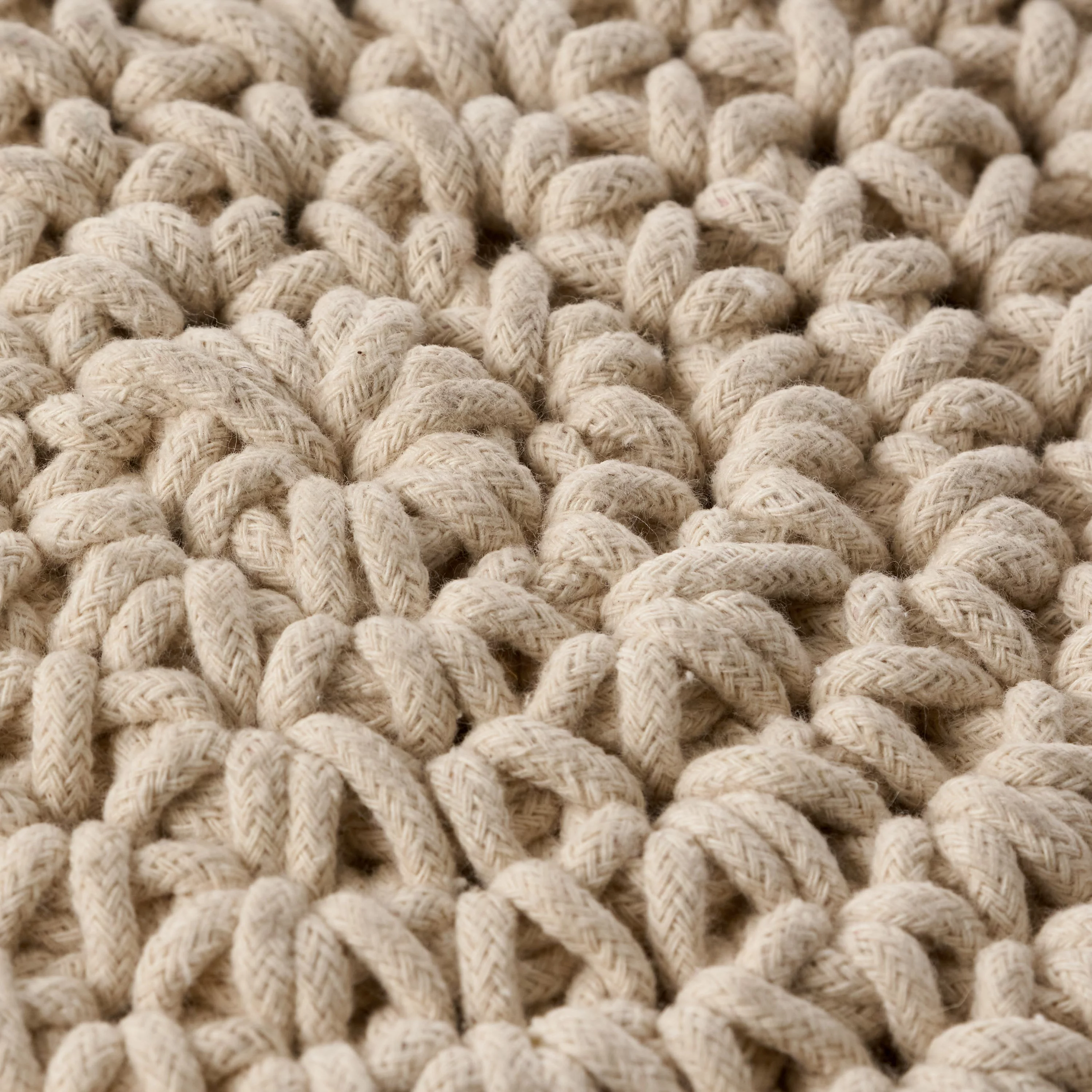 Noble House Rashad Fabric Cube Pouf, Natural