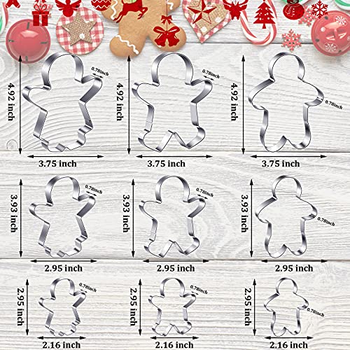 CHENGU 9 Pcs Gingerbread Man Cookie Cutters Christmas Gingerbread Boy and Girl Cookie Cutter Molds Set Funny Cute Stainless Steel Cookie Cutter Shapes, Like a Family, for Biscuits Baking Halloween