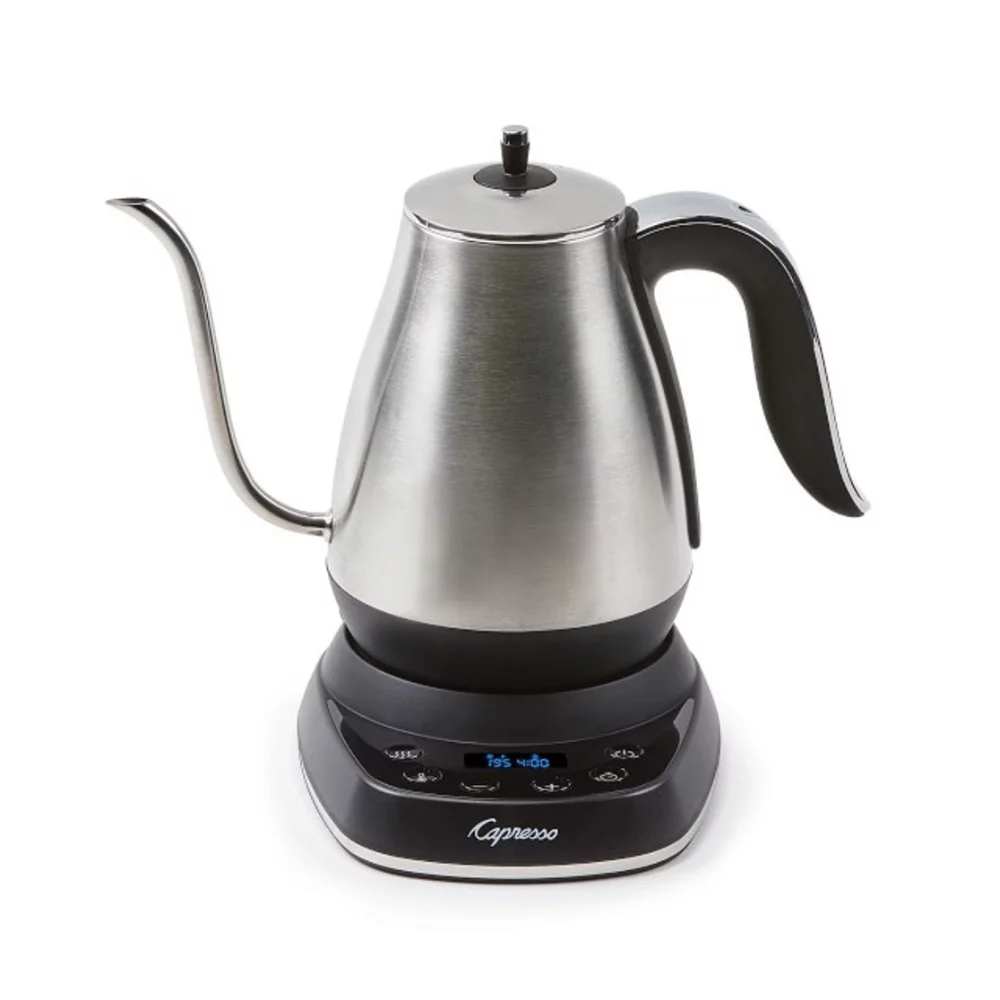 Capresso Pour-Over Kettle (40 oz, Stainless Steel) with Pour-Over Coffee Maker